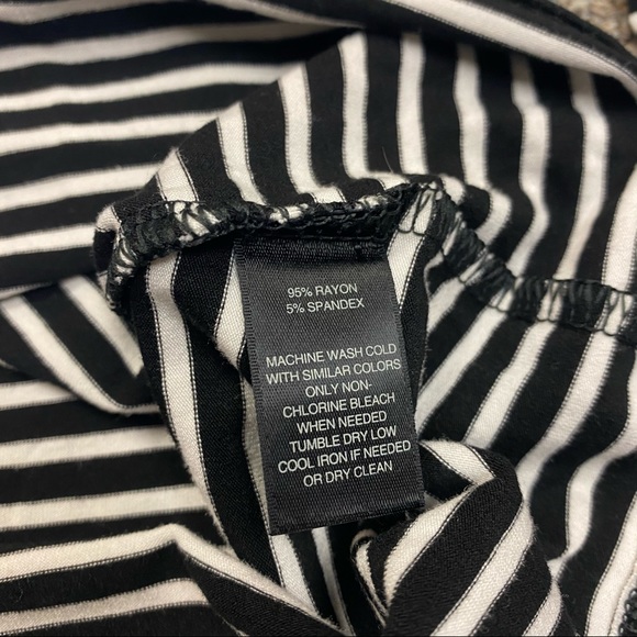 WHBM 3/4 Sleeve off the Shoulder Stripe Top - Picture 9 of 11